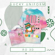 Áo 3D tie dye hồng xanh